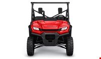 Front view, patriot red Pioneer 1000 EPS